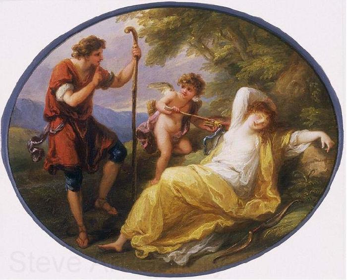 Angelica Kauffmann A Sleeping Nymph Watched by a Shepherd Norge oil painting art